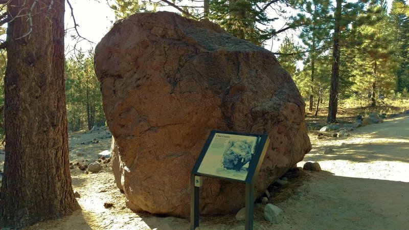 Giant lava rock that was swept here from Lassen Peak, 3 miles away, by the rock avalanche following the May 19, 1915 eruption.