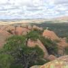 View southwest from the highest point.