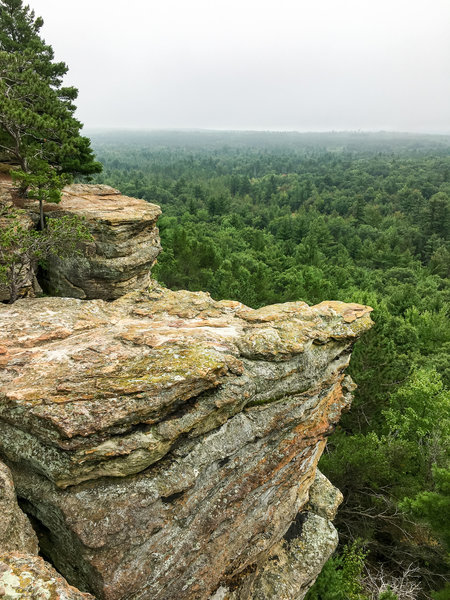 View from the trail along the top of the cliff.