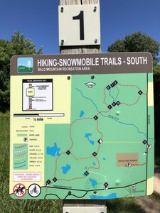 Trailhead map at parking off of Greenshield Rd (Marker #1)