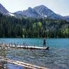 Balancing on driftwood of Fairy Lake