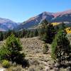 View of Mt Elbert (right), highest point in the Rockies