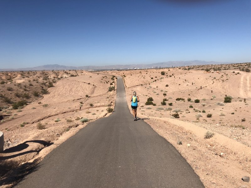 Running back toward the city.