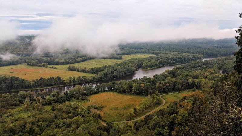 Arguably the best views in the Delaware Water Gap NRA are in Cliff Park. Here, one of the many easily accessible view points looks down on the Delaware River and McDade Trail.