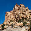 Rocks towering above the Red Canyon creek bed