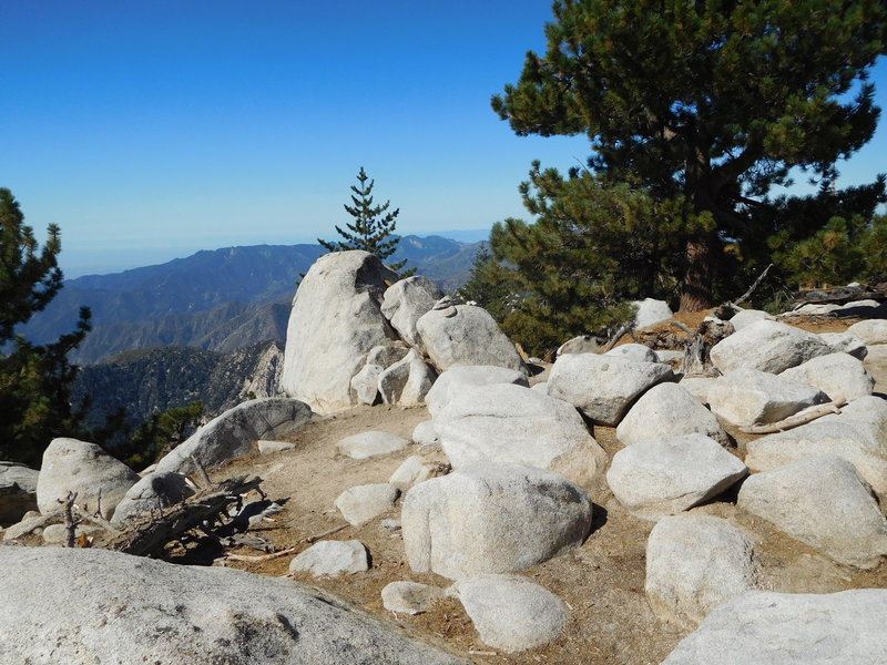 Summit of East Twin Peaks looking southwest towards Mt. Wilson.