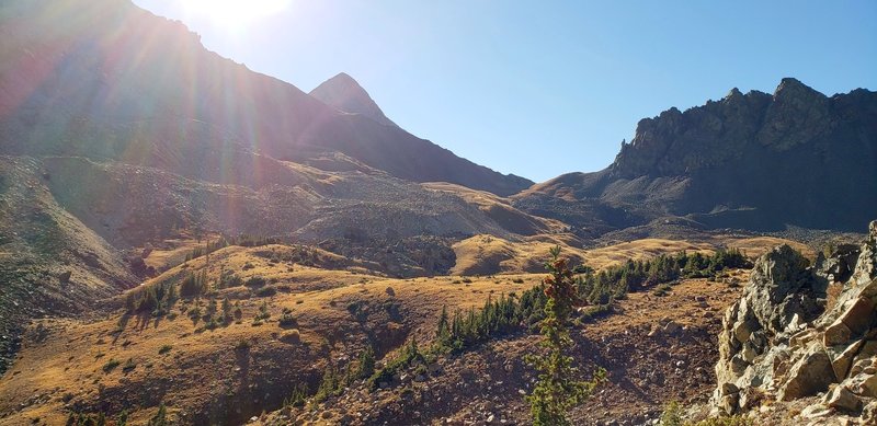 Early morning around 12,000 ft. with Mt Lindsey (14,042 ft.) in the background.