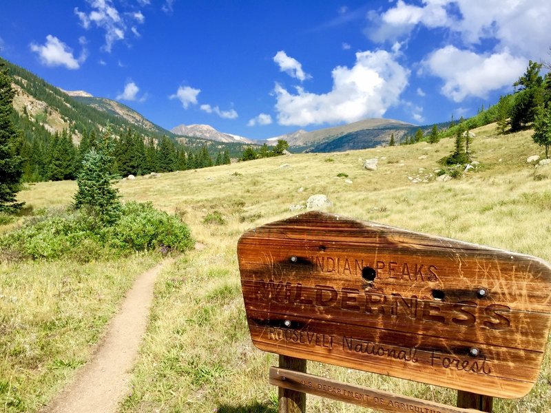 Looking back towards the west after taking the loop clockwise as we leave the Indian Peaks Wilderness 08/08/18