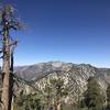 View to the north from Etiwanda Peak at Mt. Baldy. Icehouse Saddle, Timber and Telegraph Peaks also visible.