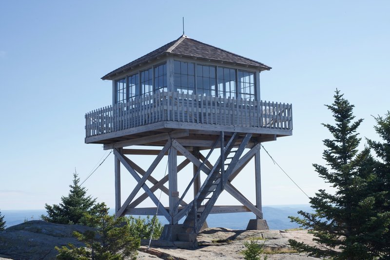 The fire tower at the top of Mount Kearsarge.  You can sleep here if you are overnighting, or just use it as a space place to escape the wind.