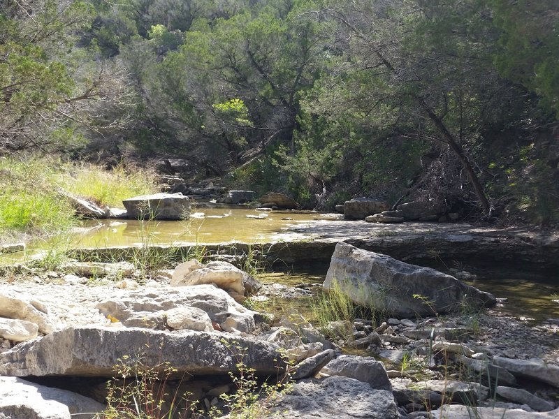 Crossing Denio Creek before getting back to the Paluxy bank