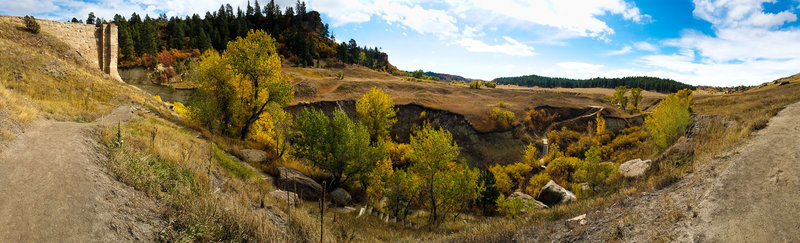 Half way up the south side of the Dam Trail.