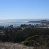 At the intersection of the Clipper Ridge Trail and the Almeria Trail, you get good views of the Pacific Ocean, Pillar Point Naval Station, and the marina.