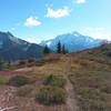 Open benches at around 3 miles or so. Mt Shuksan on right, Mt. Sefrit on left.