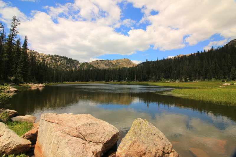 Watanga Lake looking towards Rocky Mountain NP.