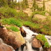 Waterfall along the last climb to the lake.