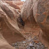 narrow passage through the canyon