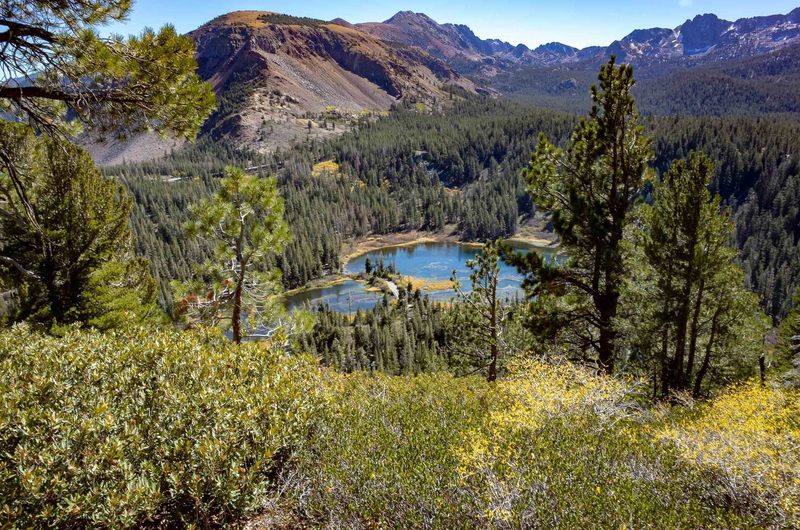 Twin Lakes viewed from Dragon's Back Trail.