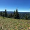 Springtime panorama looking SE into the Wenaha Wilderness with the Wallowa Mountains in the distance.