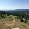 View to south from High Ridge Lookout.  Mt Emily in the center with Elkhorn Mountains in the distance