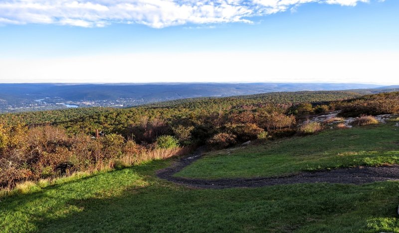 Monument Trail meanders past the base of High Point Monument in Sussex, NJ.