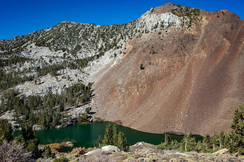 The bigger of the two Laurel Lakes as viewed from the high point of Laurel Lakes Road.