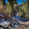 The Duck Lake Trail joins the John Muir Trail.