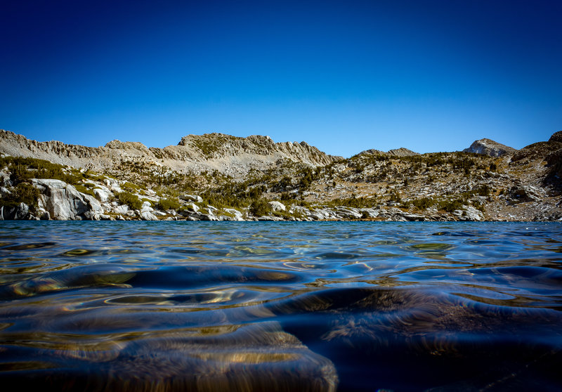 The clear waters of Ram Lake.