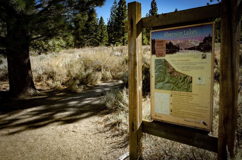 Sherwin Lakes Trailhead off Sherwin Creek Road.