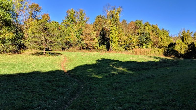 The AT winds through open fields on the trek up to Rands View, in Northwest Connecticut