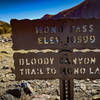 Mono Pass, elevation 10,599 feet.