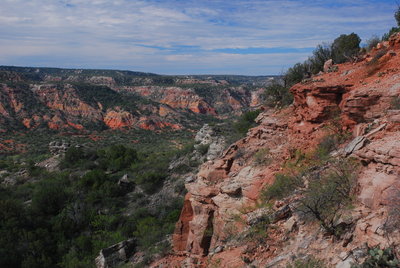 Looking Northwest into the canyon from a lookout near the first rim.