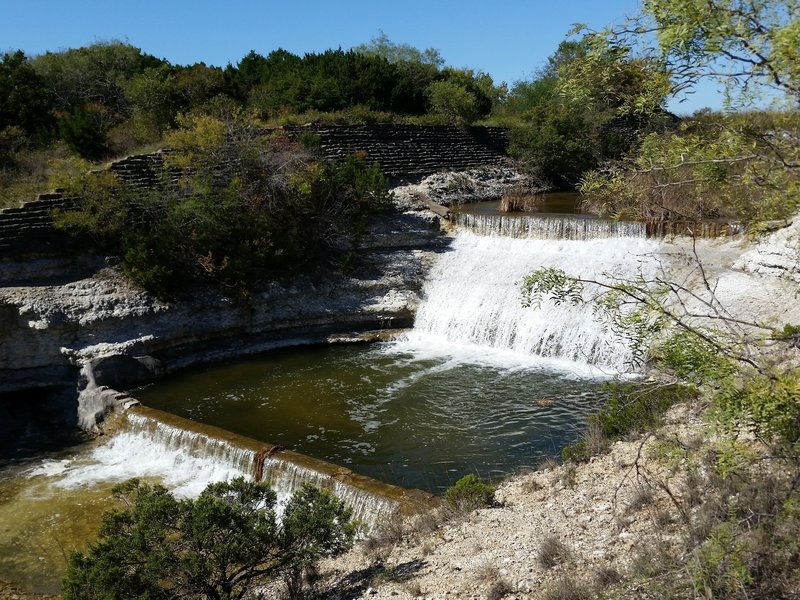 Tiered CCC spillway is astounding after recent rain.