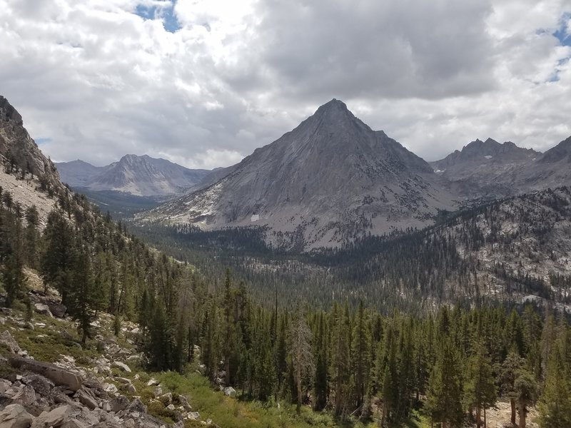 View of East Vidette Peak on the trail between Junction Meadow and Charlotte Lake