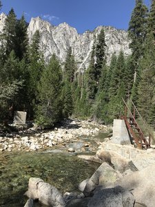 Where the bridge used to be to cross Wood Creek at Upper Paradise. Not hard to cross at all in early Sep. This is taken from the east side of the creek.