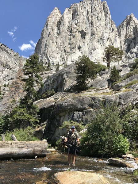 Hamilton Creek crossing, on top of the waterfall. Great views, but don't slip!