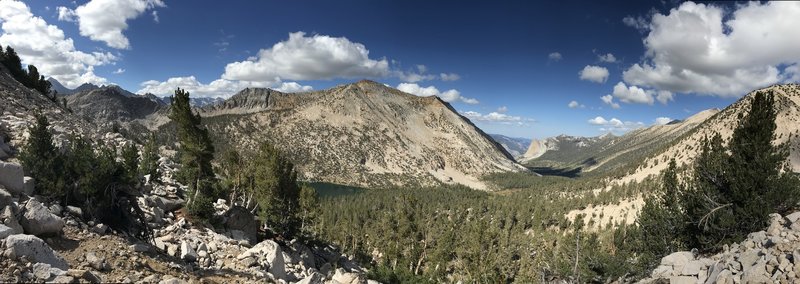 Overlooking Charlotte Lake and Charlotte Creek water shed to the northwest. Beautiful spot!