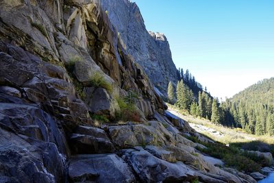 A view back down the valley from the falls.