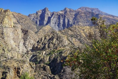 The highway to Road's End winds through the rocky King's Canyon.