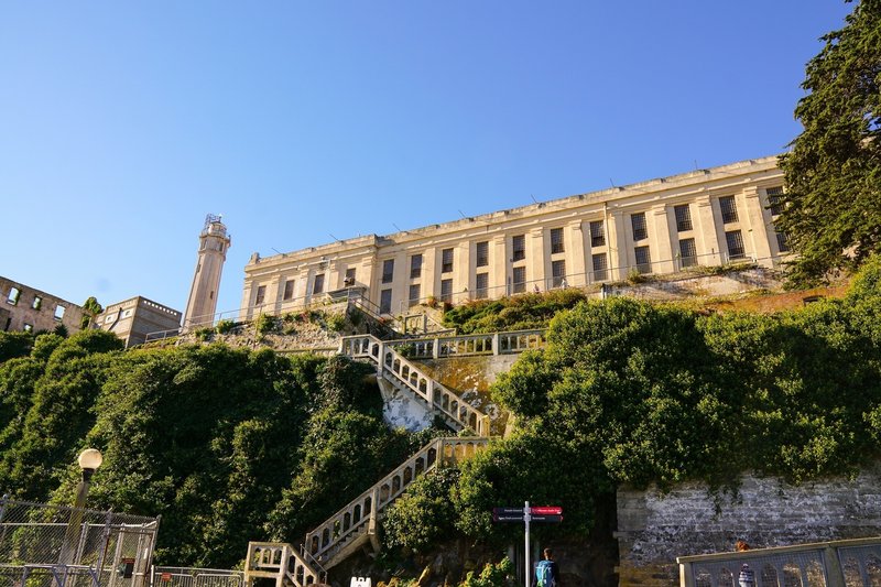 A view of the main cell house from the trail.