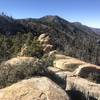 1.2 Miles from San Pedro TH, on top of Leopold Pt, looking North at the TV towers and the top of Kellogg Trail #45.