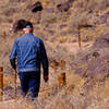 Solo hiker on the Rinconada Trail.