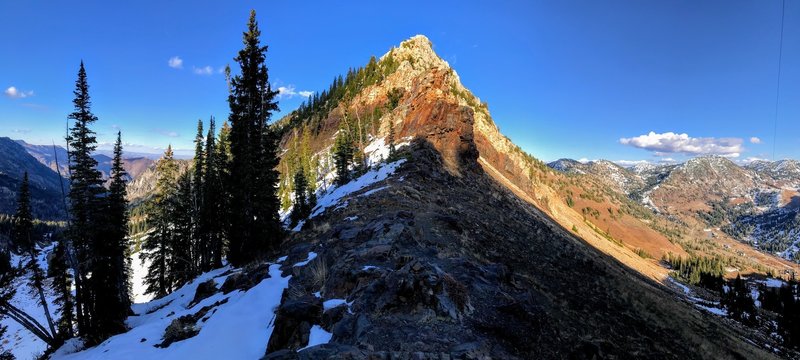 Snowy and dry sides of the pass.