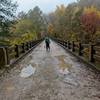 Trail crosses bridge at Gunner Pool Recreation Area.