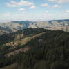 Tiger Ridge looking to the NW. West Tiger Creek to the west. The trail is visible in the lower right of the photo, Tiger Canyon Road also visible