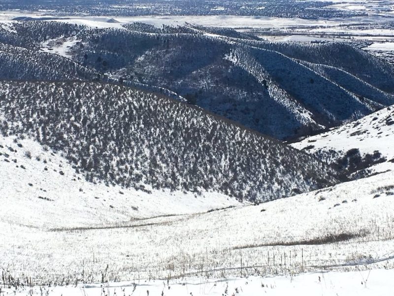 Snow and ice on trail