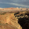 Sulphur Creek and Waterpocket Fold during sunset