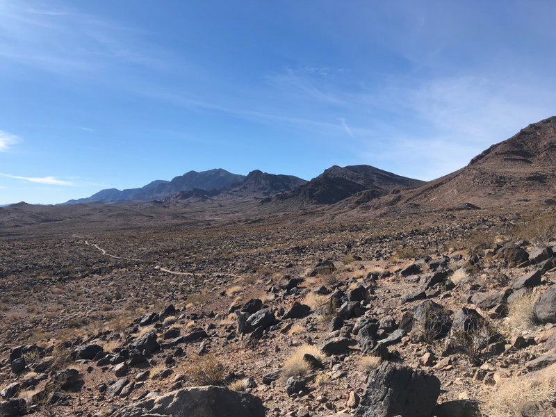 Outbound view toward Black Mountain, looking down from minor high point.