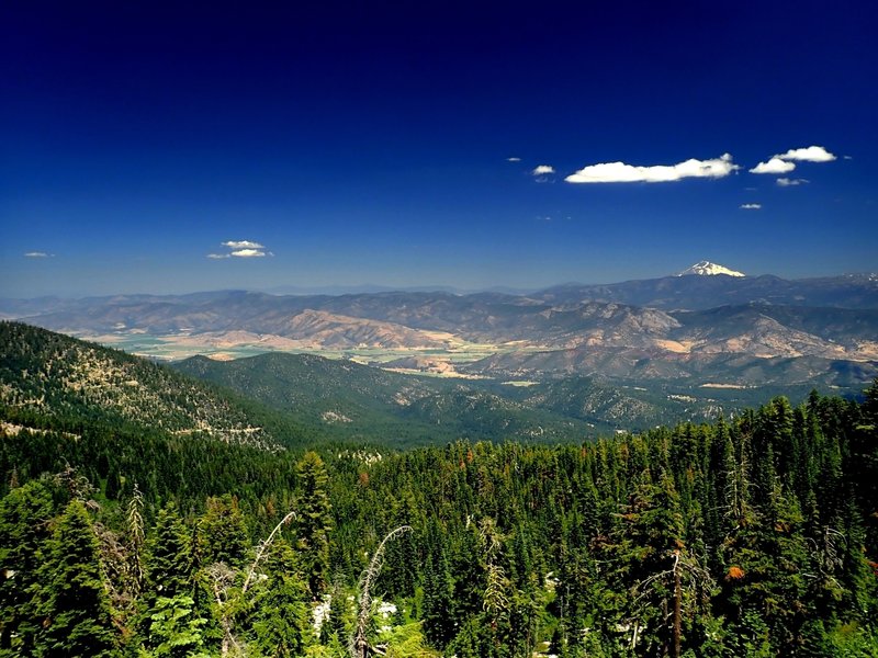 The Scott Valley and Mount Shasta from the top of the Taylor Lake Trail.