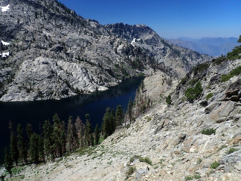 Big Blue Lake from the slope below the notch